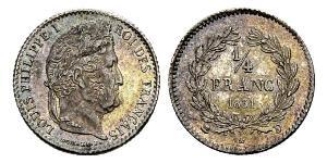 1/4 Franc Monarchie de Juillet (1830-1848) Argent Louis-Philippe I (1773 -1850)