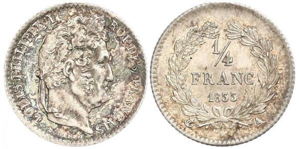 1/4 Franc July Monarchy (1830-1848) Silver Louis Philippe I of France (1773 -1850)