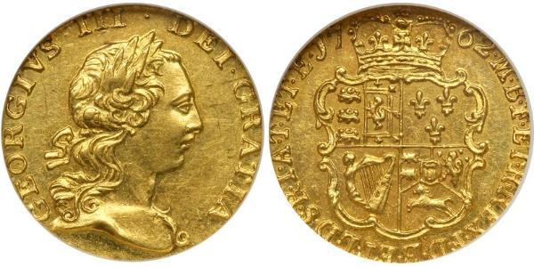 1/4 Guinea 大不列顛王國 (1707 - 1800) 金 喬治三世 (1738-1820)