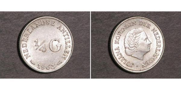1/4 Gulden Antillas Neerlandesas (1954 – 2010) Plata Juliana of the Netherlands (1909 – 2004)