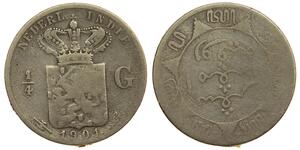 1/4 Gulden Netherlands Silver 
