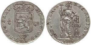 1/4 Gulden Netherlands Silver 
