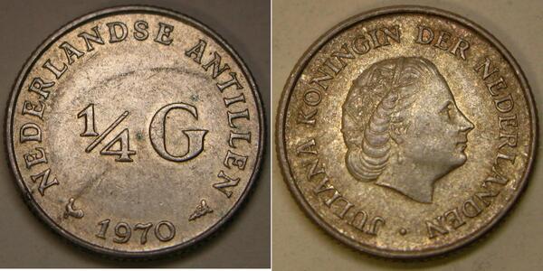1/4 Gulden 荷属安的列斯 (1954 - 2010) 銀 朱丽安娜女王