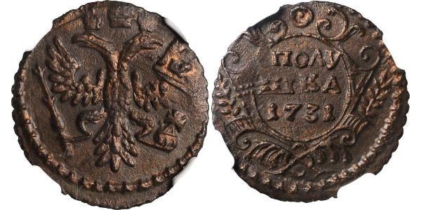 1/4 Kopeck / 1 Polushka 俄罗斯帝国 (1721 - 1917)  安娜·伊凡诺芙娜·罗曼诺娃 (1693-1740)