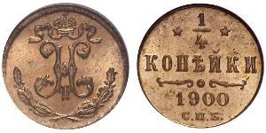 1/4 Kopeke Russisches Reich (1720-1917) Kupfer Nikolaus II (1868-1918)