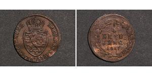 1/4 Kreuzer Herzogtum Nassau (1806 - 1866) / States of Germany Kupfer 