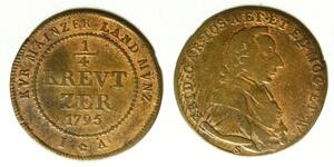 1/4 Kreuzer States of Germany Kupfer 