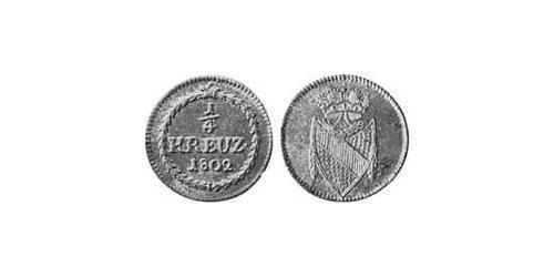 1/4 Kreuzer Margraviato di Baden (1112 - 1803) Rame 