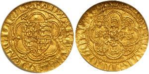 1/4 Noble Reino de Inglaterra (927-1649,1660-1707) Oro Eduardo III (1312-1377)