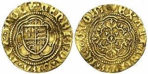 1/4 Noble Reino de Inglaterra (927-1649,1660-1707) Oro Enrique VI (1421-1471)