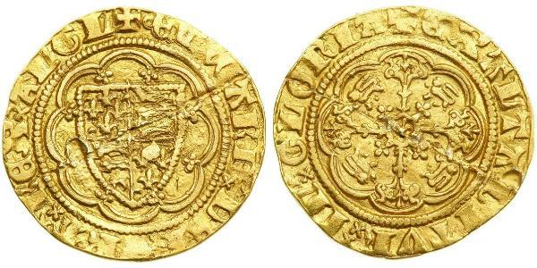 1/4 Noble Reino de Inglaterra (927-1649,1660-1707) Oro Eduardo III (1312-1377)