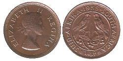 1/4 Penny Sudáfrica Bronce Isabel II (1926-2022)