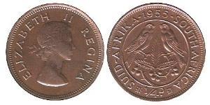 1/4 Penny Sudáfrica Bronce Isabel II (1926-2022)