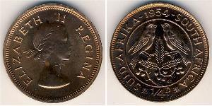 1/4 Penny Sudáfrica Bronce Isabel II (1926-2022)