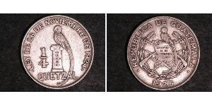 1/4 Quetzal Guatemala (1838 - ) Argent 