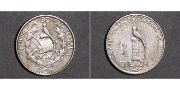 1/4 Quetzal Guatemala (1838 - ) Argent 