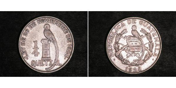 1/4 Quetzal Guatemala (1838 - ) Argent 