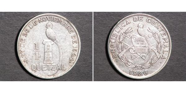 1/4 Quetzal Guatemala (1838 - ) Argent 