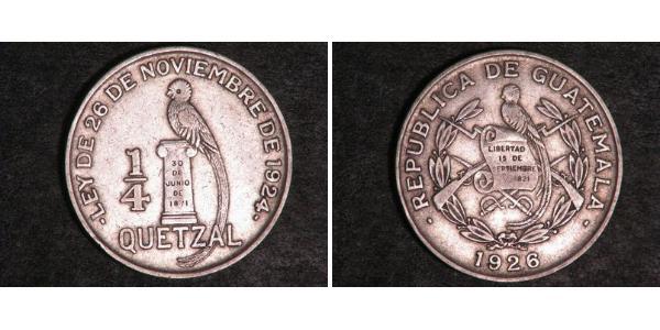 1/4 Quetzal Guatemala (1838 - ) Argento 