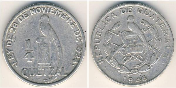 1/4 Quetzal Guatemala (1838 - ) Argento 
