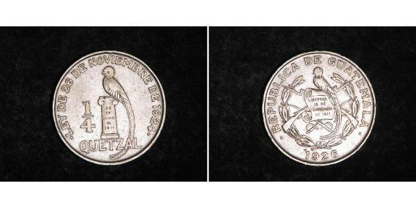 1/4 Quetzal Guatemala (1838 - ) Plata 