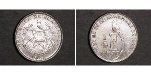 1/4 Quetzal República de Guatemala (1838 - ) Silber 