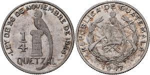 1/4 Quetzal Republic of Guatemala (1838 - ) Silver 