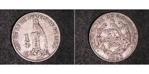 1/4 Quetzal Republic of Guatemala (1838 - ) Silver 