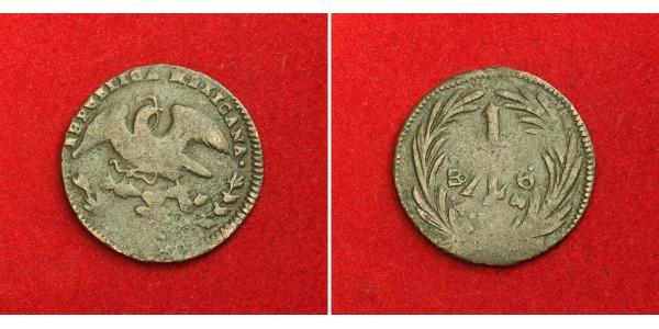 1/4 Real Estados Unidos Mexicanos (1846 - 1863) Cobre 
