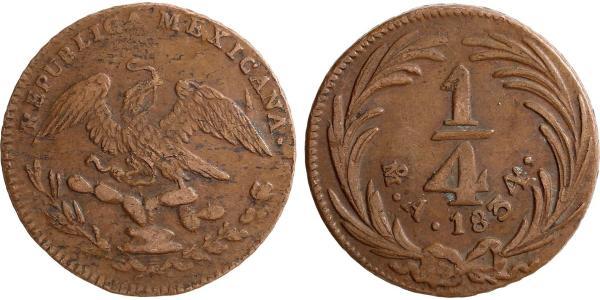 1/4 Real Second Federal Republic of Mexico (1846 - 1863) Kupfer 