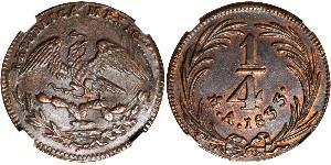 1/4 Real Second Federal Republic of Mexico (1846 - 1863) Rame 