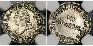 1/4 Real / 1 Quarto Équateur (pays) Argent 