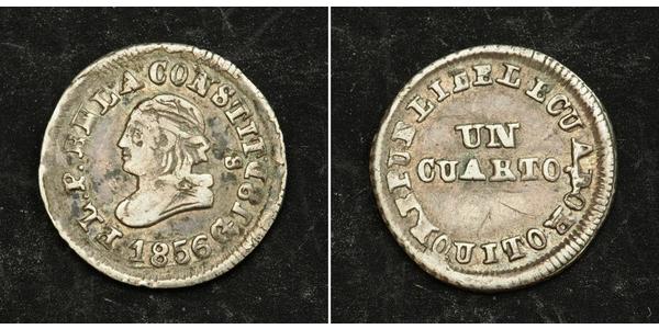 1/4 Real / 1 Quarto Ecuador Argento 