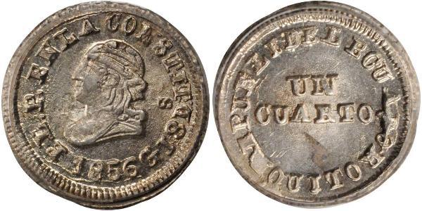 1/4 Real / 1 Quarto Ecuador Argento 