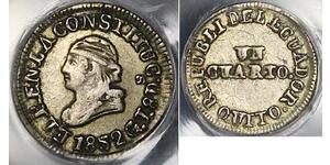 1/4 Real / 1 Quarto Ecuador Silber 