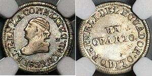 1/4 Real / 1 Quarto Ecuador Silber 