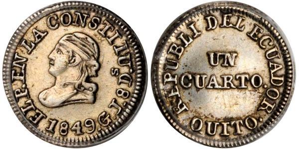 1/4 Real / 1 Quarto Ecuador Silber 