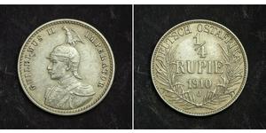 1/4 Rupee Afrique orientale allemande (1885-1919) Argent 