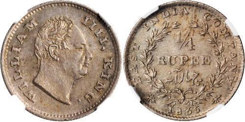 1/4 Rupee Empire britannique (1497 - 1949) Argent Guillaume IV (1765-1837)