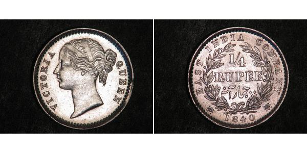 1/4 Rupee Inde Argent Victoria (1819 - 1901)