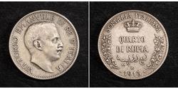 1/4 Rupee Kingdom of Italy (1861-1946) Argent Victor-Emmanuel III d