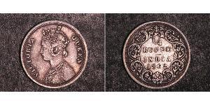 1/4 Rupee Raj britannique (1858-1947) Argent Victoria (1819 - 1901)