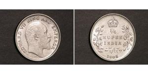 1/4 Rupee Raj britannique (1858-1947) Argent Édouard VII (1841-1910)