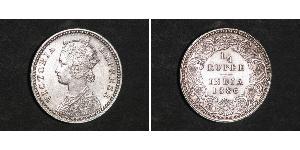 1/4 Rupee Raj britannique (1858-1947) Argent Victoria (1819 - 1901)