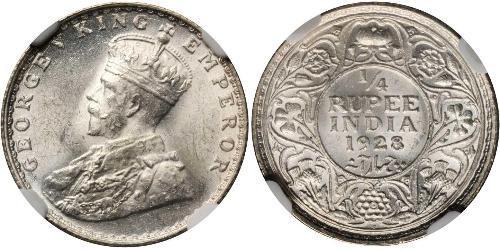 1/4 Rupee Raj britannique (1858-1947) Argent George V (1865-1936)