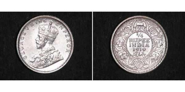 1/4 Rupee Raj britannique (1858-1947) Argent George V (1865-1936)