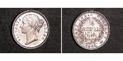 1/4 Rupee India Argento Vittoria (1819 - 1901)
