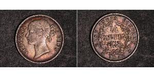 1/4 Rupee India Argento Vittoria (1819 - 1901)