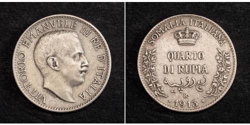 1/4 Rupee Kingdom of Italy (1861-1946) Argento Vittorio Emanuele III d