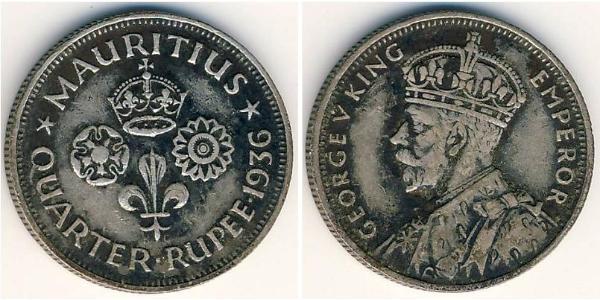 1/4 Rupee Mauritius Argento 